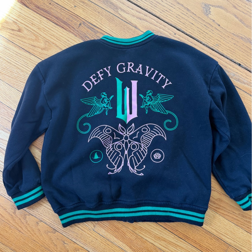 Girls Size XL Wicked Defy Gravity Black Bomber Jacket - Picture 4 of 7